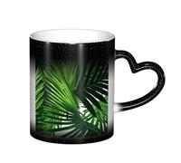 ESASAM Green Leaves of Palm Tree Tropical Plant Starry Sky Color Changing Mug, Adding A Touch of Magic to Your Daily Life