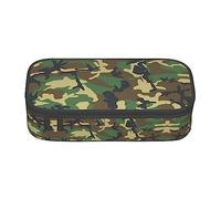 ESASAM Green Military Camo Print Stylish Pencil Case - Oxford Fabric, Spacious, and Durable Design for Organized Storage