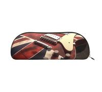 ESASAM Guitar British Flag Leather Semi-Circular Storage Bag, Semi-Circular Shape, Simple and Fashionable
