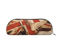 ESASAM Guitar British Flag Leather Semi-Circular Storage Bag, Semi-Circular Shape, Simple and Fashionable