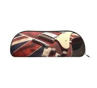ESASAM Guitar British Flag Leather Semi-Circular Storage Bag, Semi-Circular Shape, Simple and Fashionable