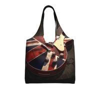 ESASAM Guitar British Flag Stylish Canvas One-Shoulder Commuter Bag-Suitable For Daily Use And Urban Exploration