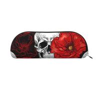 ESASAM Halloween Skull Leather Semi-Circular Storage Bag, Semi-Circular Shape, Simple and Fashionable