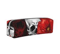 ESASAM Halloween Skull Leather Zipper Three-Dimensional Pencil Case, Simple and Elegant, Fashionable and Practical