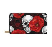 ESASAM Halloween Skull Long Imitation Leather Wallet, Stylish, Practical, and Durable