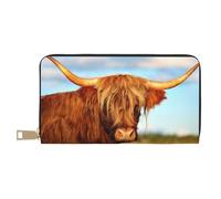 ESASAM Highland Cow Long Imitation Leather Wallet, Stylish, Practical, and Durable