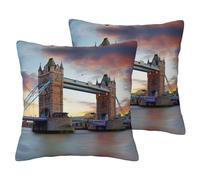 ESASAM Historic Old Tower Bridge London 2-Piece Imitation Linen Pillowcase, Thick And Stylish, Providing You With The Most Peaceful Relaxation