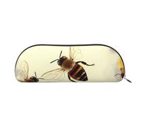 ESASAM Honey Bee Leather Semi-Circular Storage Bag, Semi-Circular Shape, Simple and Fashionable