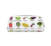 ESASAM Introduction of Various Vegetables Leather Zipper Three-Dimensional Pencil Case, Simple and Elegant, Fashionable and Practical