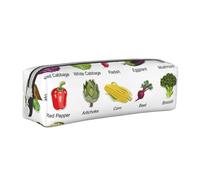 ESASAM Introduction of Various Vegetables Leather Zipper Three-Dimensional Pencil Case, Simple and Elegant, Fashionable and Practical