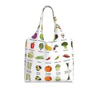 ESASAM Introduction Of Various Vegetables Stylish Canvas One-Shoulder Commuter Bag-Suitable For Daily Use And Urban Exploration