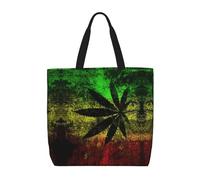 ESASAM Jamaica Flag Leaves Print Stylish And Versatile Single-Shoulder Shopping Bag - Lightweight And Durable Polyester Tote Bag