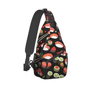 ESASAM Japanese Sushi Shrimp Print Men'S Casual Crossbody Chest Bag - Premium Single-Sided Printed Design
