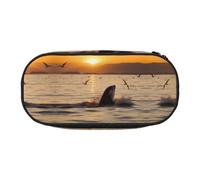 ESASAM Killer Whale Under Sunset Fashion Pencil Case-The Necessary Storage Space for Pens, Pencils and Stationery