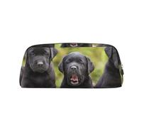ESASAM Labrador Retriever Dog Leather Zipper Three-Dimensional Pencil Case, Simple and Elegant, Fashionable and Practical