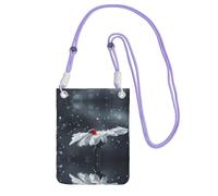 ESASAM Ladybug On Daisy Flower A Large Capacity Crossbody Phone Case For Worry Free Travel