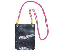 ESASAM Ladybug On Daisy Flower A Large Capacity Crossbody Phone Case For Worry Free Travel
