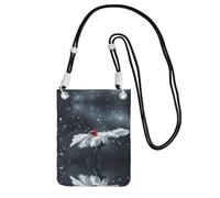 ESASAM Ladybug On Daisy Flower A Large Capacity Crossbody Phone Case For Worry Free Travel