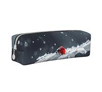 ESASAM Ladybug On Daisy Flower Leather Zipper Three-Dimensional Pencil Case, Simple and Elegant, Fashionable and Practical