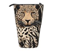 ESASAM Leopard Pattern A Pencil Case with A Retractable Design, Versatile and Durable
