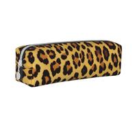 ESASAM Leopard Pattern Leather Zipper Three-Dimensional Pencil Case, Simple and Elegant, Fashionable and Practical