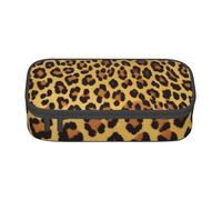 ESASAM Leopard Pattern Print Pencil Case Spacious Oxford Cloth Storage with Multiple Compartments