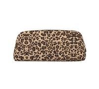 ESASAM Leopard Print Leather Zipper Three-Dimensional Pencil Case, Simple and Elegant, Fashionable and Practical