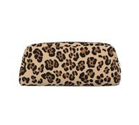 ESASAM Leopard Print Leather Zipper Three-Dimensional Pencil Case, Simple and Elegant, Fashionable and Practical