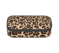 ESASAM Leopard Print Print Pencil Case Spacious Oxford Cloth Storage with Multiple Compartments