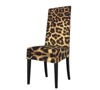 ESASAM Leopard Print Printed Dining Chair Protective Cover, Machine Washable, Suitable For Universal Armless Chairs