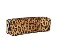 ESASAM Leopard Print Simple and Stylish Leather Pencil Case - Stationery Organizer and Travel Storage, Pencil Holder, Pencil Bag, Zipper Pouch, Pen Case, Art Supplies