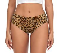 ESASAM Leopard Print Women'S Briefs â€“ Comfortable And Breathable Underwear With Elastic Waistband And Seamless Design, Low Rise Panties, Everyday Intimates Black