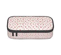 ESASAM Lovely Sweet Red Cherry Print Stylish Pencil Case - Oxford Fabric, Spacious, and Durable Design for Organized Storage