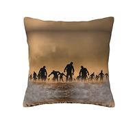 ESASAM Many Zombie Print Stylish Throw Pillow - Double-Sided Printed Design, 100% Polyester Material