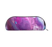 ESASAM Marble Purple Colorful Leather Semi-Circular Storage Bag, Semi-Circular Shape, Simple and Fashionable