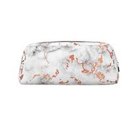 ESASAM Marble Texture Copper Splatter Leather Zipper Three-Dimensional Pencil Case, Simple and Elegant, Fashionable and Practical
