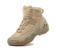 EsaSam Men's Mid Top Waterproof Hiking Boots Outdoor Lightweight Shoes Trekking Trails,Khaki,6 UK