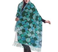 ESASAM Mermaid Print Stylish Cashmerette Fringed Scarf - Soft And Warm Wrap For Any Occasion