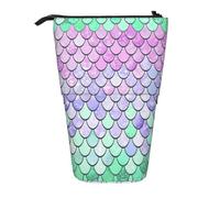 ESASAM Mermaid Scale Vertical Retractable Pencil Case, Easy to Use, Adjustable Size According to Needs