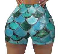 ESASAM Mermaid Women's Workout Shorts - Comfortable and Breathable Athletic Training Shorts Gym Shorts Yoga Shorts Quick-Drying Shorts Stretchy Shorts Fitness Shorts