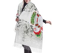 ESASAM Merry Christmas Print Stylish Cashmerette Fringed Scarf - Soft And Warm Wrap For Any Occasion