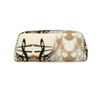 ESASAM Music Note Leather Zipper Three-Dimensional Pencil Case, Simple and Elegant, Fashionable and Practical