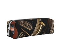 ESASAM Musical Instruments Leather Zipper Three-Dimensional Pencil Case, Simple and Elegant, Fashionable and Practical