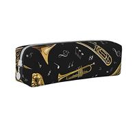 ESASAM Musical Instruments Leather Zipper Three-Dimensional Pencil Case, Simple and Elegant, Fashionable and Practical