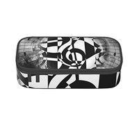 ESASAM Musical Theme Music Clefs Print Pencil Case Spacious Oxford Cloth Storage with Multiple Compartments