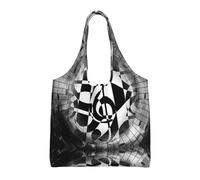 ESASAM Musical Theme Music Clefs Stylish Canvas One-Shoulder Commuter Bag-Suitable For Daily Use And Urban Exploration