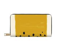 ESASAM Mustard Yellow and Black Long Imitation Leather Wallet, Stylish, Practical, and Durable
