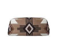 ESASAM Native American Leather Zipper Three-Dimensional Pencil Case, Simple and Elegant, Fashionable and Practical