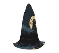 ESASAM Night Crow Print Teenage Hooded Cloak - Oversized Hat, Comfortable And Durable