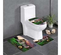ESASAM Old Tractor Photo Farm Print Stylish And Durable 3 Piece Bathroom Rugs Set â€“ Soft And Comfortable Flannel Fabric